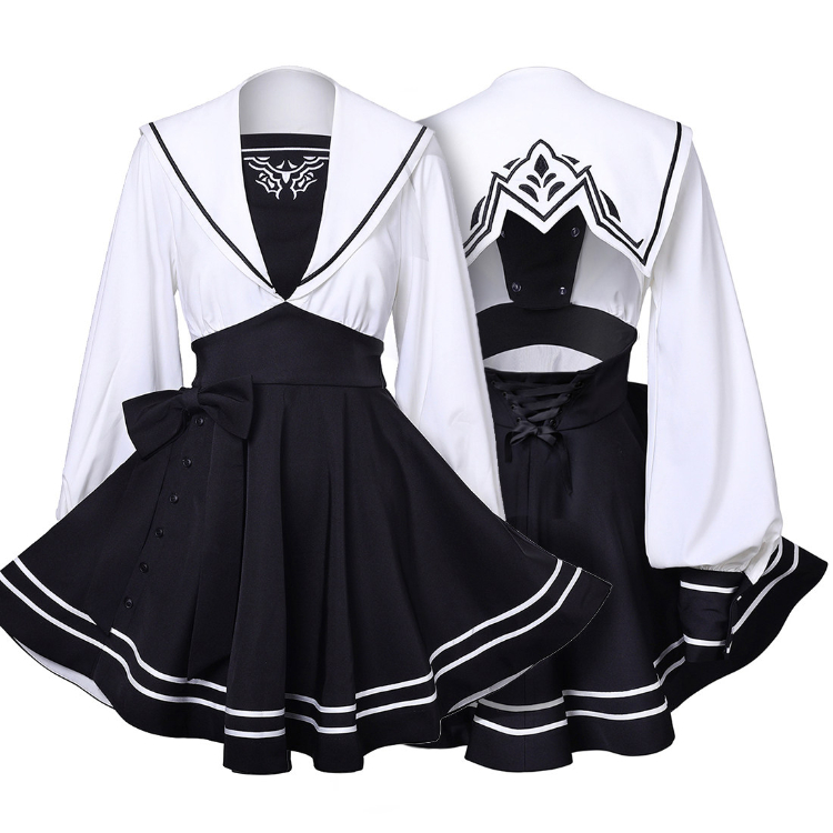 ブラック＆ホワイト　アニメコスプレドレス　セーラー服　コスプレ衣装-3