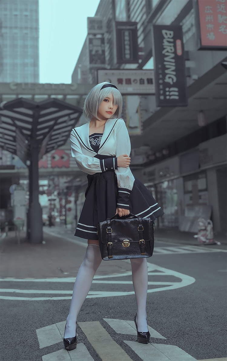 ブラック＆ホワイト　アニメコスプレドレス　セーラー服　コスプレ衣装-9