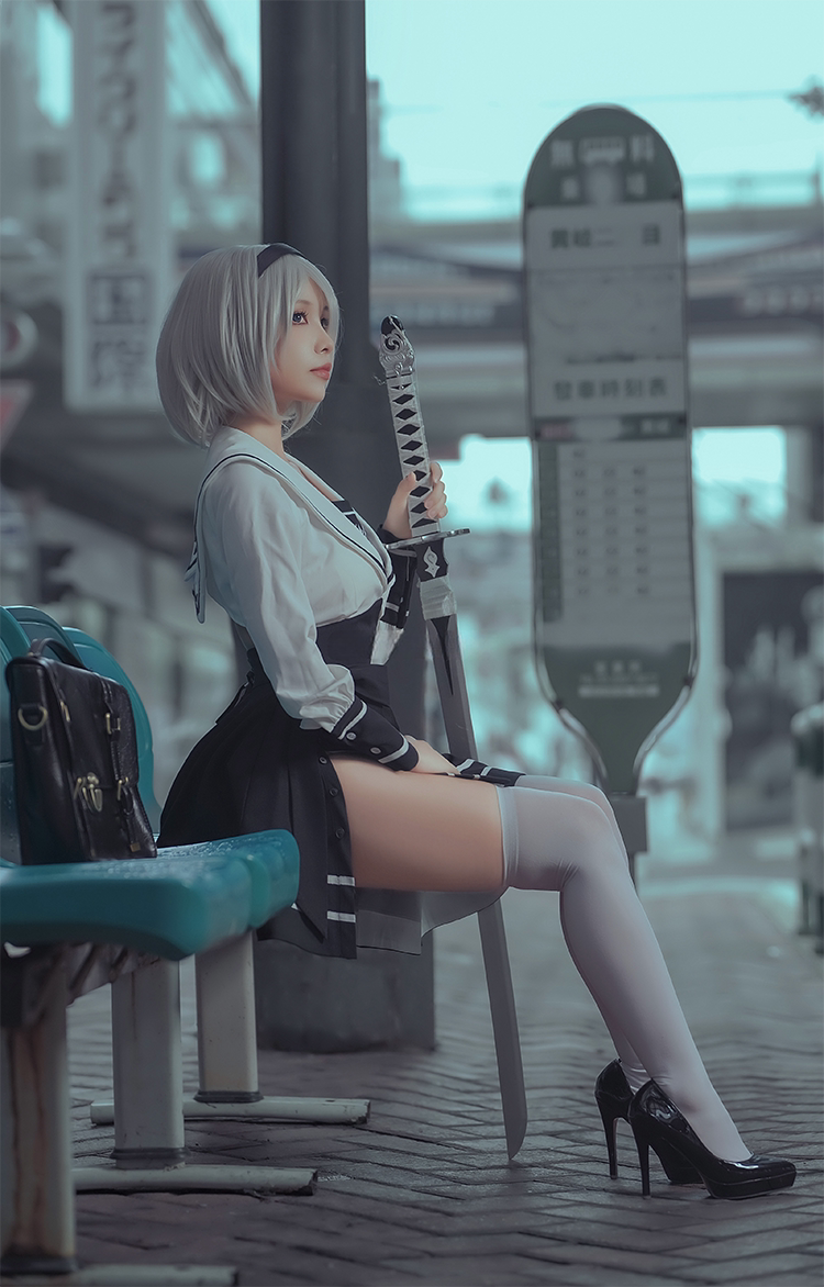 ブラック＆ホワイト　アニメコスプレドレス　セーラー服　コスプレ衣装-10