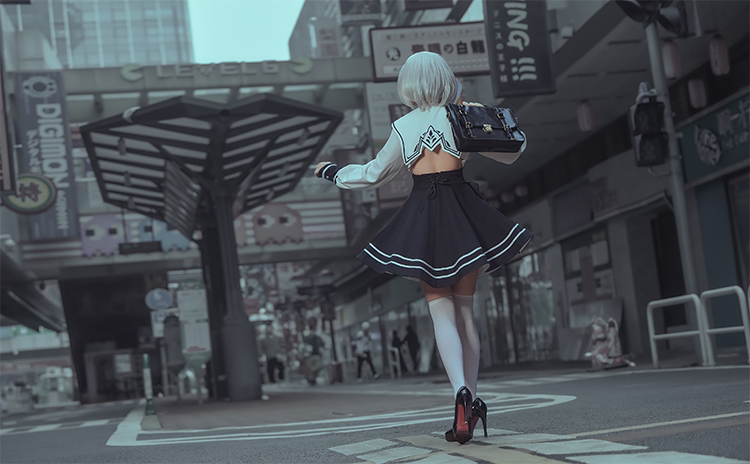 ブラック＆ホワイト　アニメコスプレドレス　セーラー服　コスプレ衣装-12