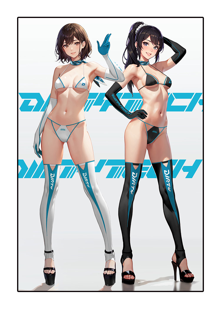 ブラック/ホワイト　サイバーレースクイーン　セクシーコスチュームセット-13