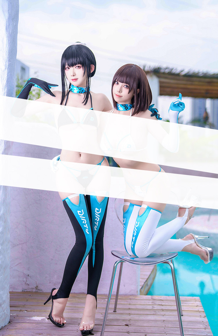 ブラック/ホワイト　サイバーレースクイーン　セクシーコスチュームセット-14