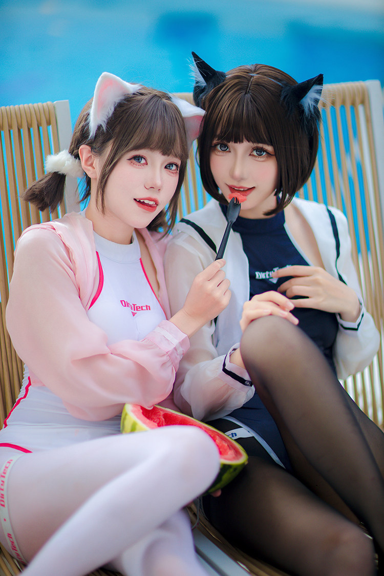 ブラック/ホワイト　海月姫　セーラートップス＆水着セット-18
