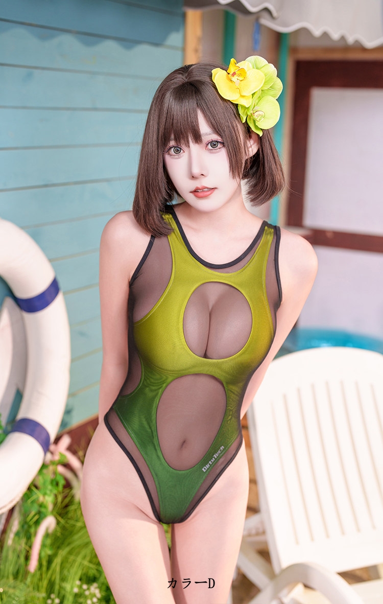 女性用　ワンピース水着　セクシー-5