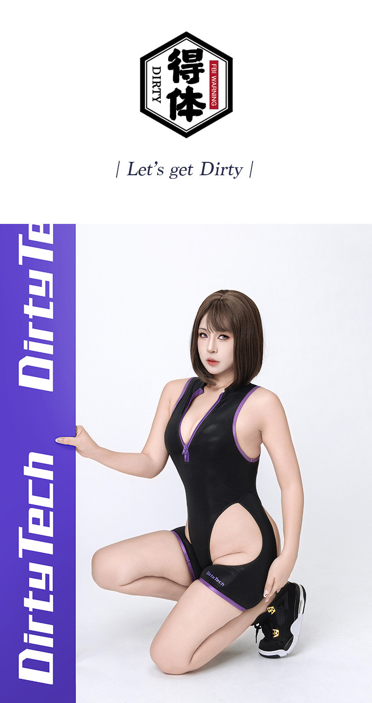 ブラック/ホワイト　女性用　セクシー　ワンピース水着-1