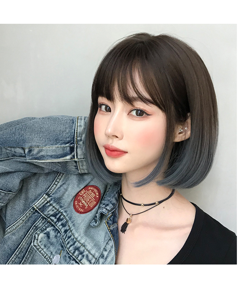 可愛い姫様ウィッグ ヘアボブスタイル グラデーションウィッグ 3色あり 長さ30cm 人工頭皮 耐熱 ネット付き 通気性が抜群 違和感がない