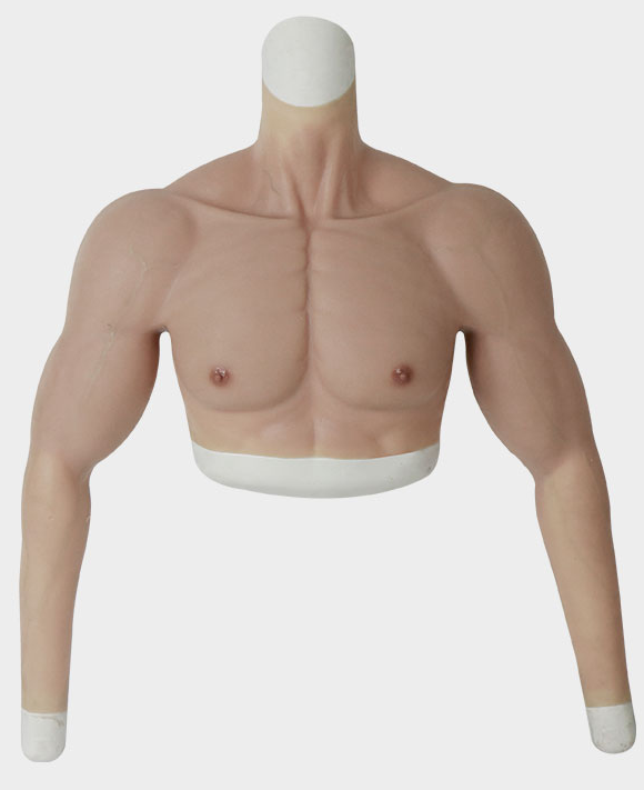 袖付き偽腹筋 医療用シリコン製 偽筋肉 マッチョに変身 筋肉マン 仮装 コスプレ道具